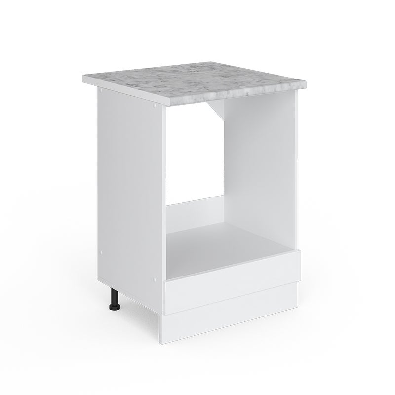 Vicco Uniwersalna jednostka bazowa R-Line, Biały wysoki połysk, 60 cm z dużą wnęką, z blatem roboczym