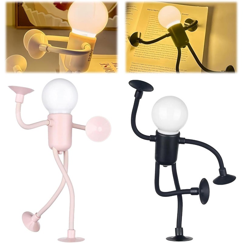 Lampka nocna dla dzieci, dwuczęściowy zestaw lampek nocnych LED, lampka nocna, lampka nocna do pokoju dziecięcego, różowo-czarna