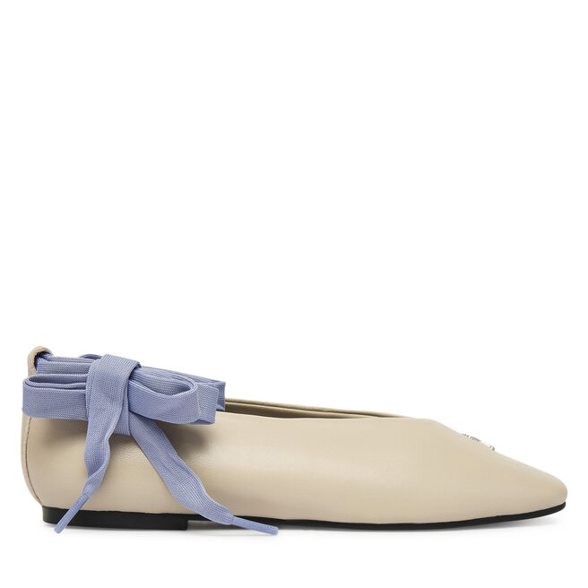 Baleriny Tommy Jeans Tjw Ballerina With Laces EN0EN02939 Écru