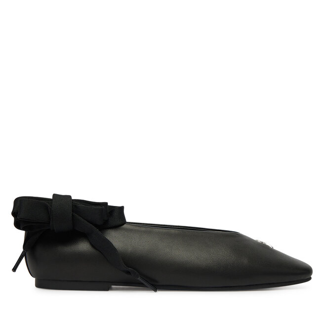 Baleriny Tommy Jeans Tjw Ballerina With Laces EN0EN02939 Czarny