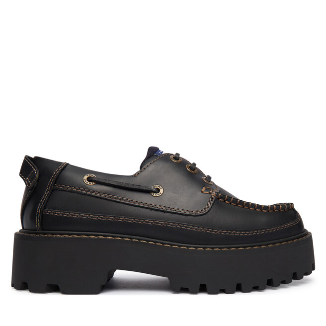 Półbuty Tommy Jeans Archive '01 Boat Shoe Leather EN0EN03003 Czarny