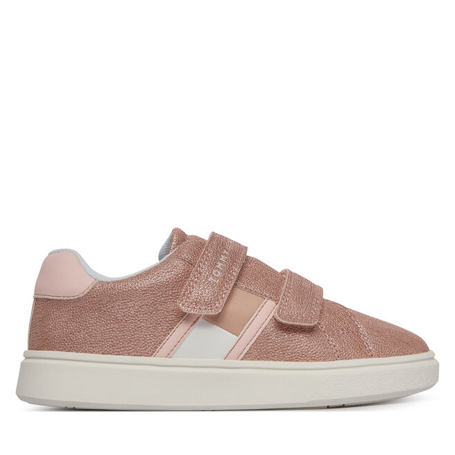 Sneakersy Tommy Hilfiger Flag Low Cut Velcro T1A9-34232-0745 S Różowy