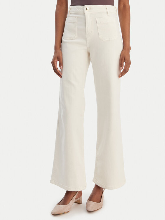 Marella Spodnie materiałowe Baschi 2615131251 Écru Regular Fit