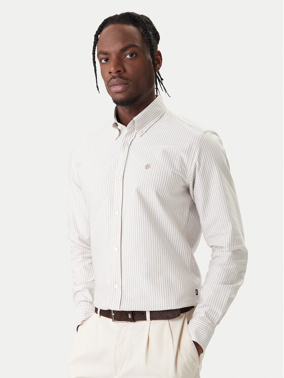 BOSS Koszula H-ROAN 50556069 Khaki Regular Fit