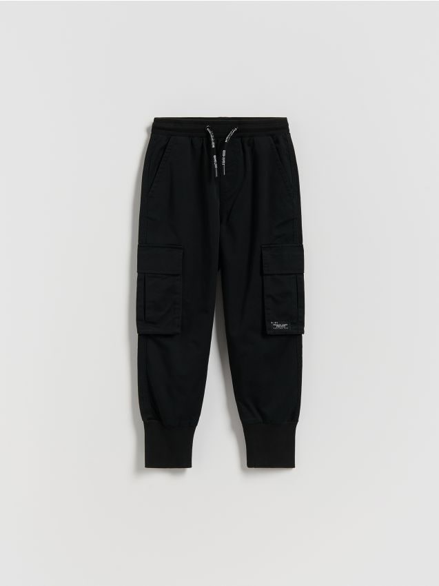 Reserved - Spodnie jogger cargo - czarny