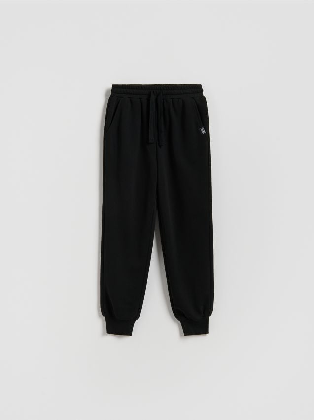 Reserved - Bawełniane spodnie jogger - czarny