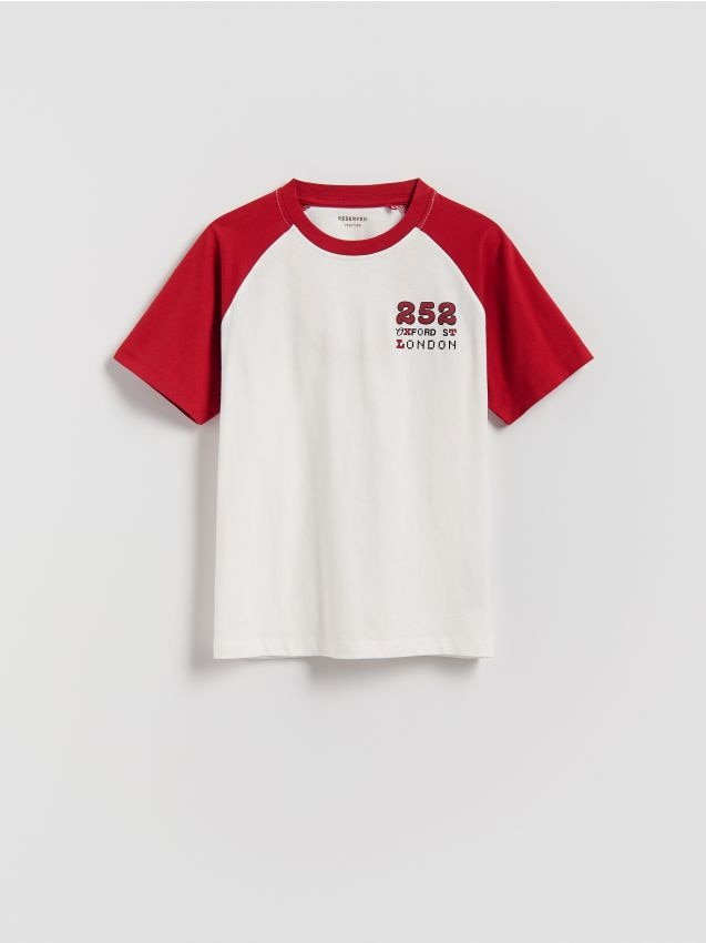 Reserved - T-shirt z nadrukiem - złamana biel