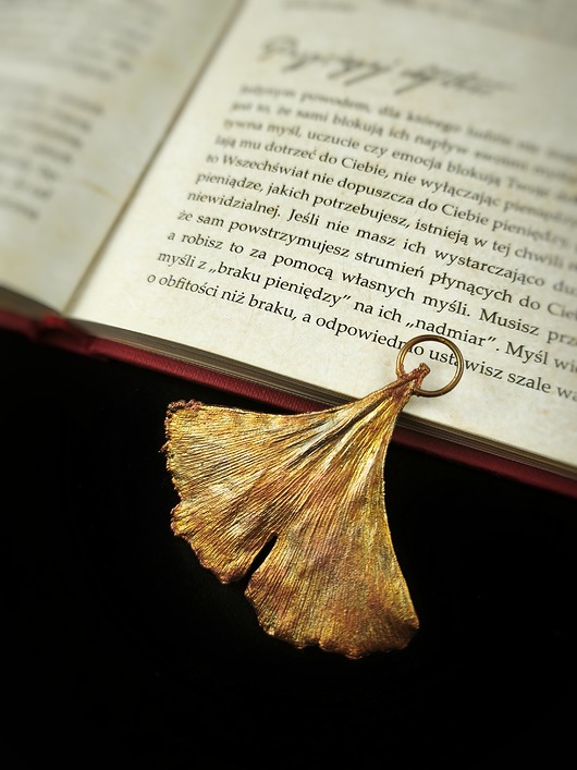 Ginko liść wisior miedziany