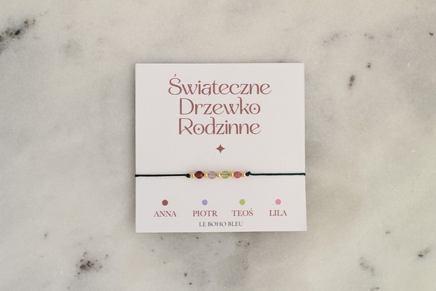 Świąteczne Drzewko Rodzinne - Bransoletka z kamieniami miesiąca