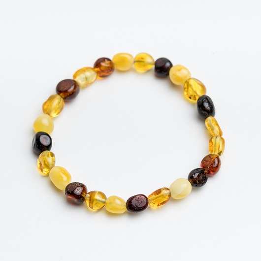 Bransoletka z bursztynu bałtyckiego multikolor elastyczna