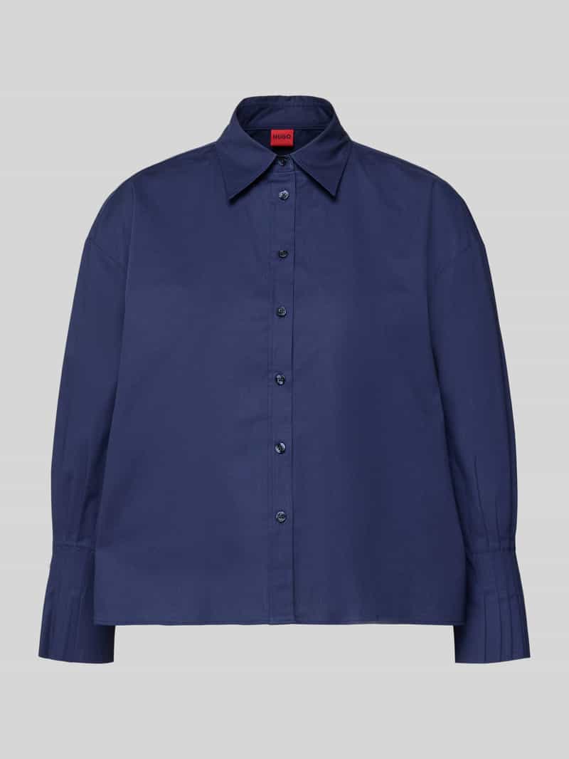 Bluzka koszulowa o kroju regular fit z mieszanki bawełny model ‘EGGY’