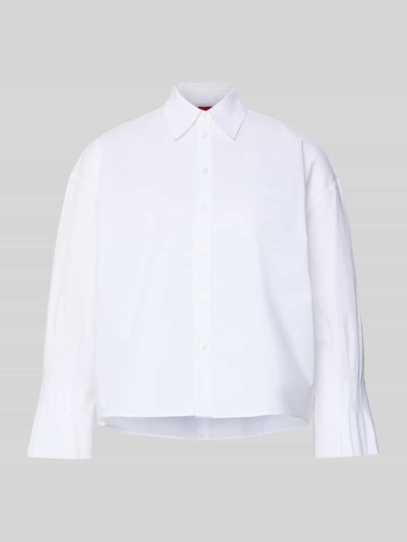 Bluzka koszulowa o kroju regular fit z mieszanki bawełny model ‘EGGY’