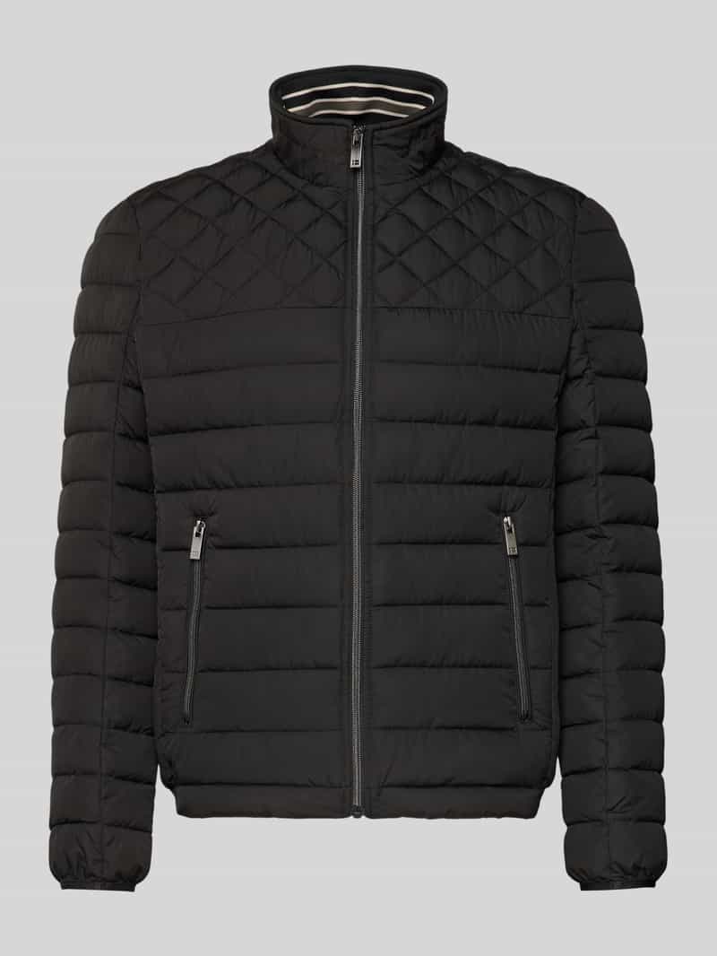 Kurtka pikowana o kroju slim fit z kołnierzem z podszewką