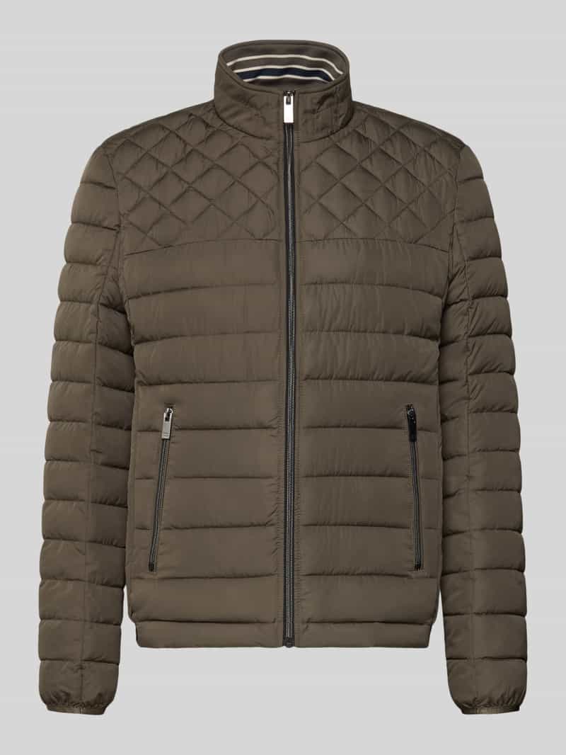 Kurtka pikowana o kroju slim fit z kołnierzem z podszewką