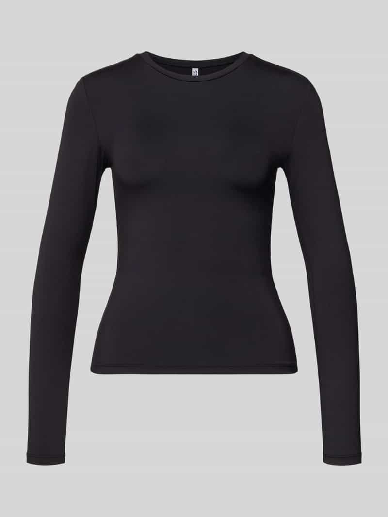 Bluzka o kroju slim fit z długim rękawem i okrągłym dekoltem model ‘LULA’