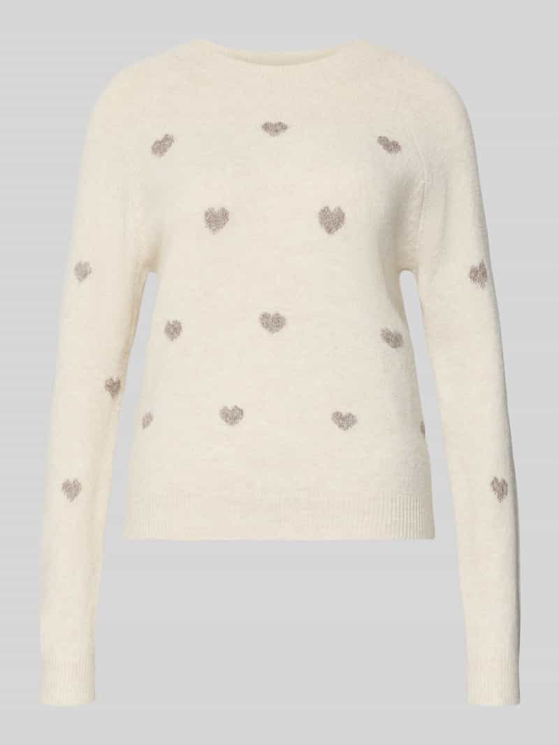 Sweter z dzianiny o kroju regular fit ze wstawkami model ‘DOFFY INTARSIA’