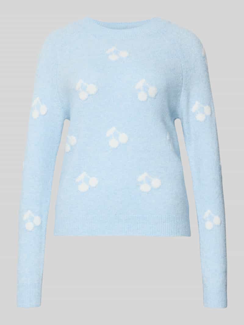 Sweter z dzianiny o kroju regular fit ze wstawkami model ‘DOFFY INTARSIA’