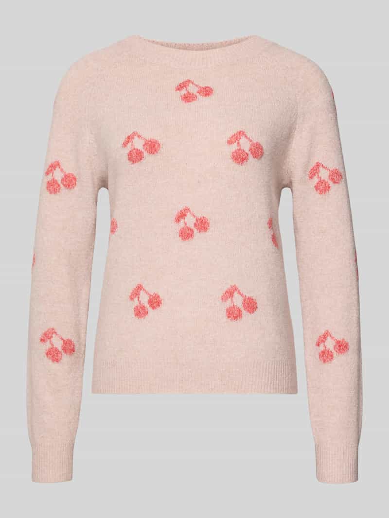 Sweter z dzianiny o kroju regular fit ze wstawkami model ‘DOFFY INTARSIA’