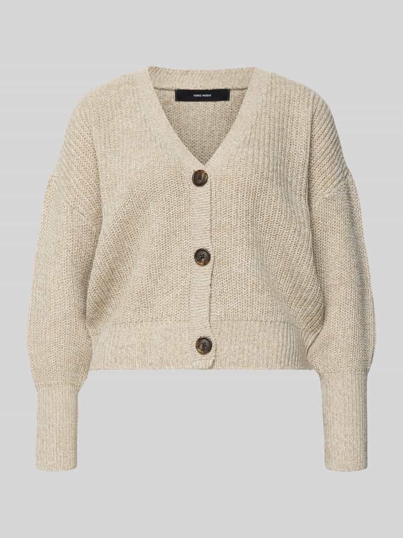 Kurtka z dzianiny o kroju relaxed fit z dekoltem w serek model ‘LEA’