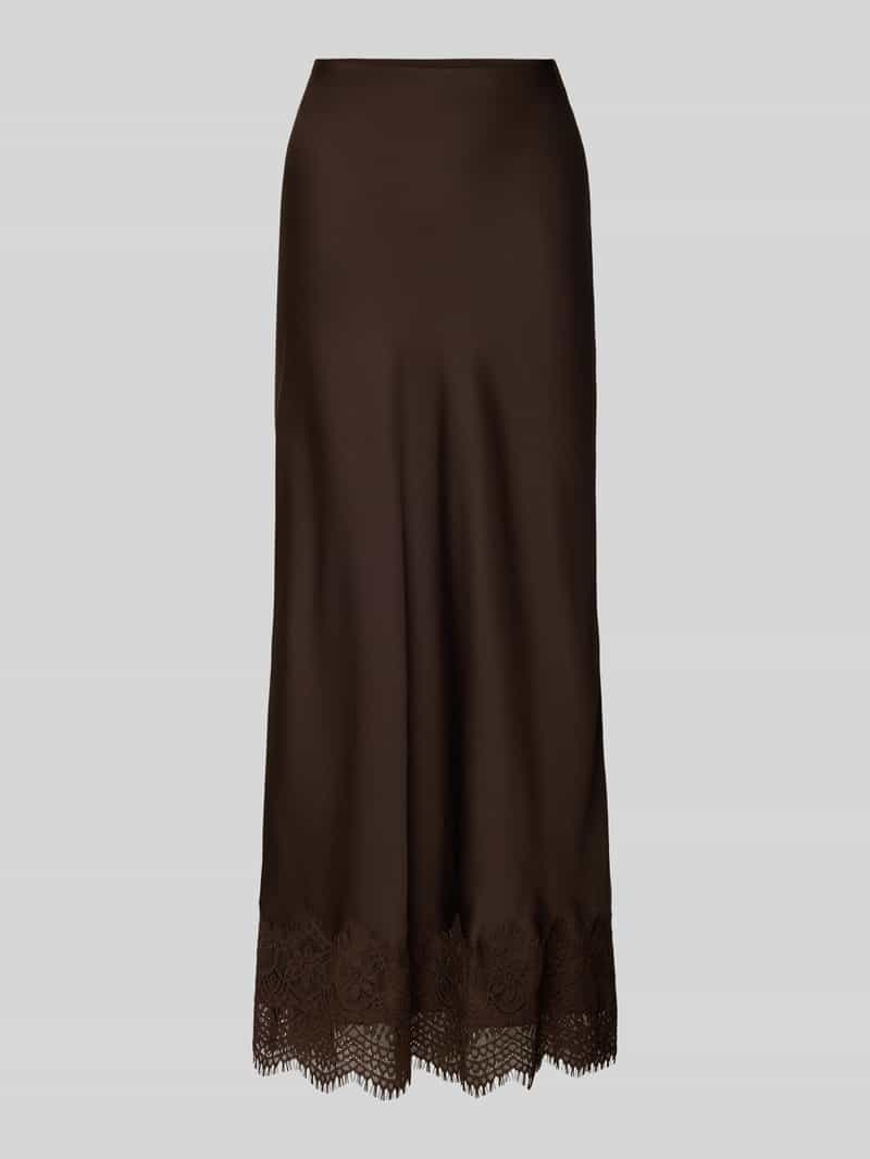 Długa spódnica z obszyciem koronką model ‘ELLETTE’