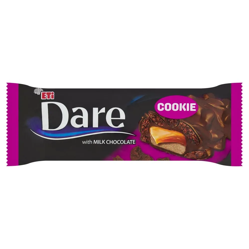 Dare Baton nugatowy z ciastkami kakaowymi i karmelem pokryty czekoladą mleczną 45 g