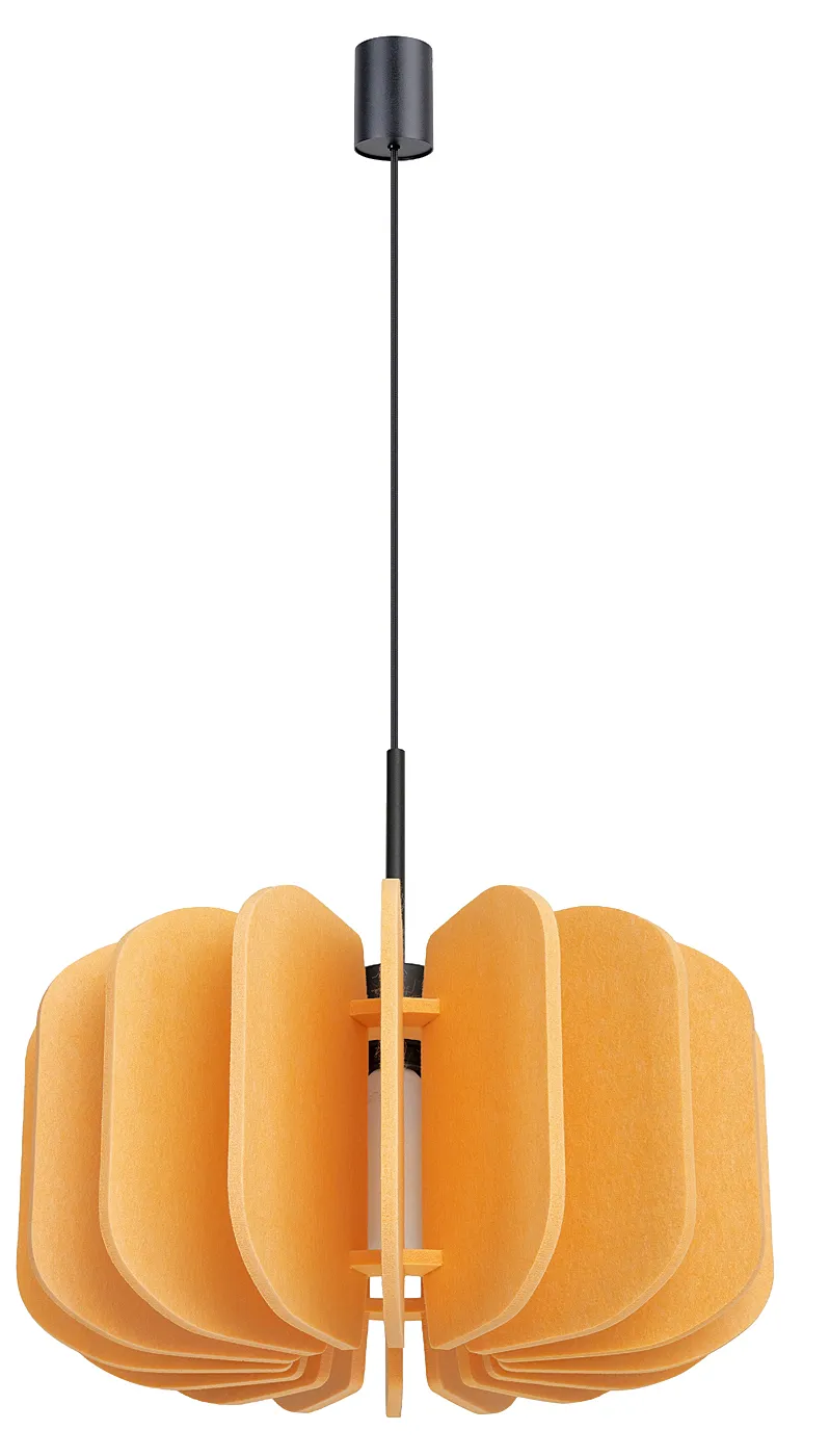 Żółta wisząca lampa z filcu E5-G60