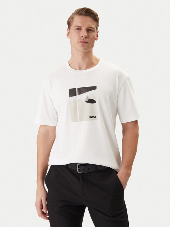 BOSS T-Shirt 50554365 Biały Regular Fit