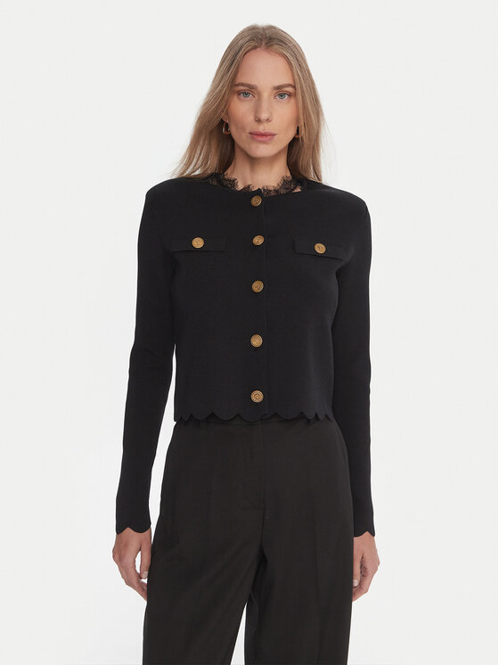TWINSET Kardigan 252TP320A Czarny Regular Fit