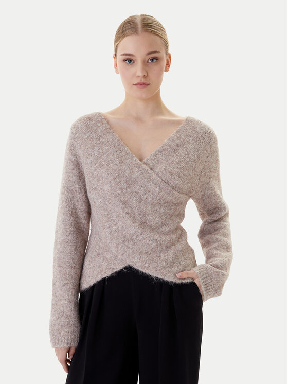 ONLY Sweter Zaggie 15376349 Beżowy Regular Fit