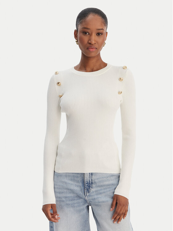 Guess Sweter W6RR58 Z2YK2 Écru Regular Fit