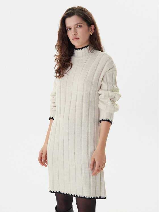 ONLY Sukienka dzianinowa Chick Stitch 15366020 Beżowy Loose Fit