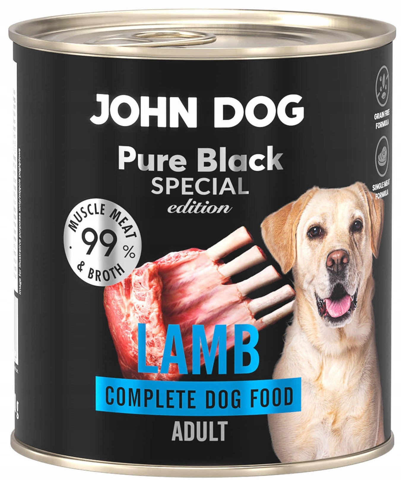 JOHN DOG Pure Black Special Edition Jagnięcina - mokra karma dla psa - 800g