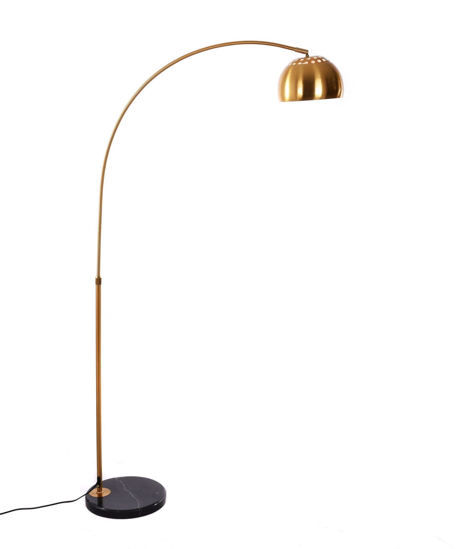 AZURRO C1 lampa podłogowa mosiężna na wysięgniku z granitową podstawą E27