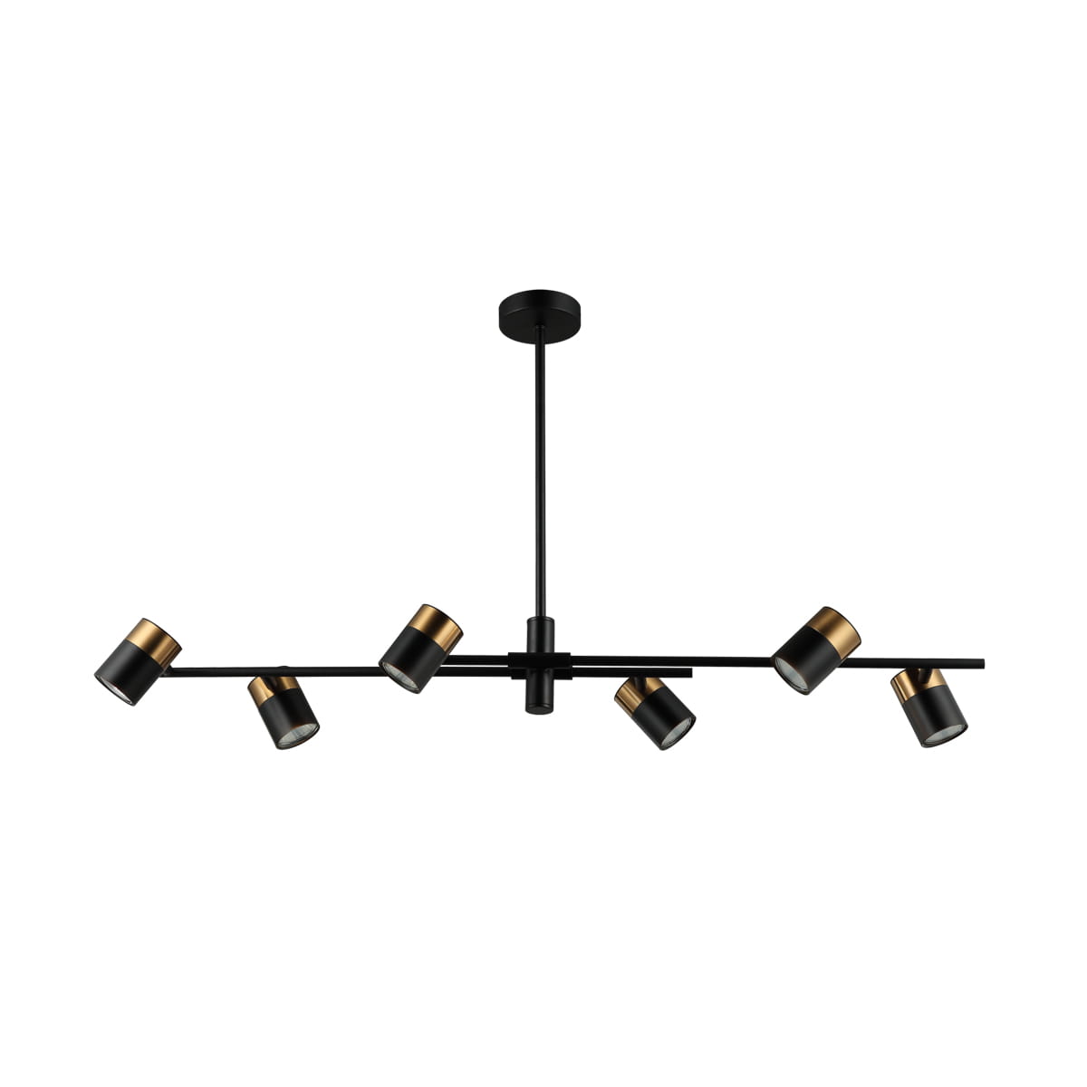 ELICE lampa wisząca czarna ze złotem reflektorki 6xGU10 PND-58892-6-BK-BRO