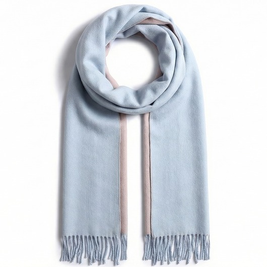 SZAL SZALIK kaszmir 100% kaszmirowy niebieski pudrowy różowy