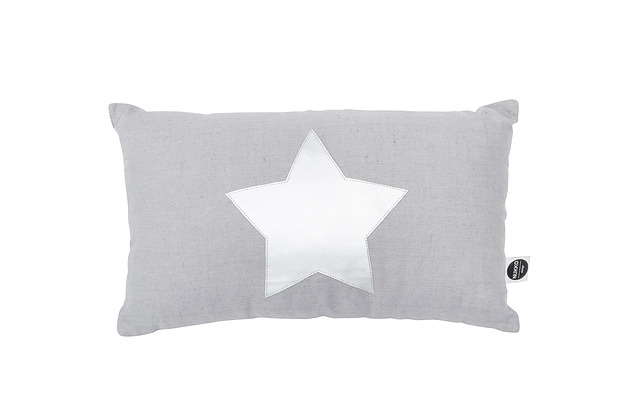 SzAra lniana poduszka ze srebrną gwiazdką