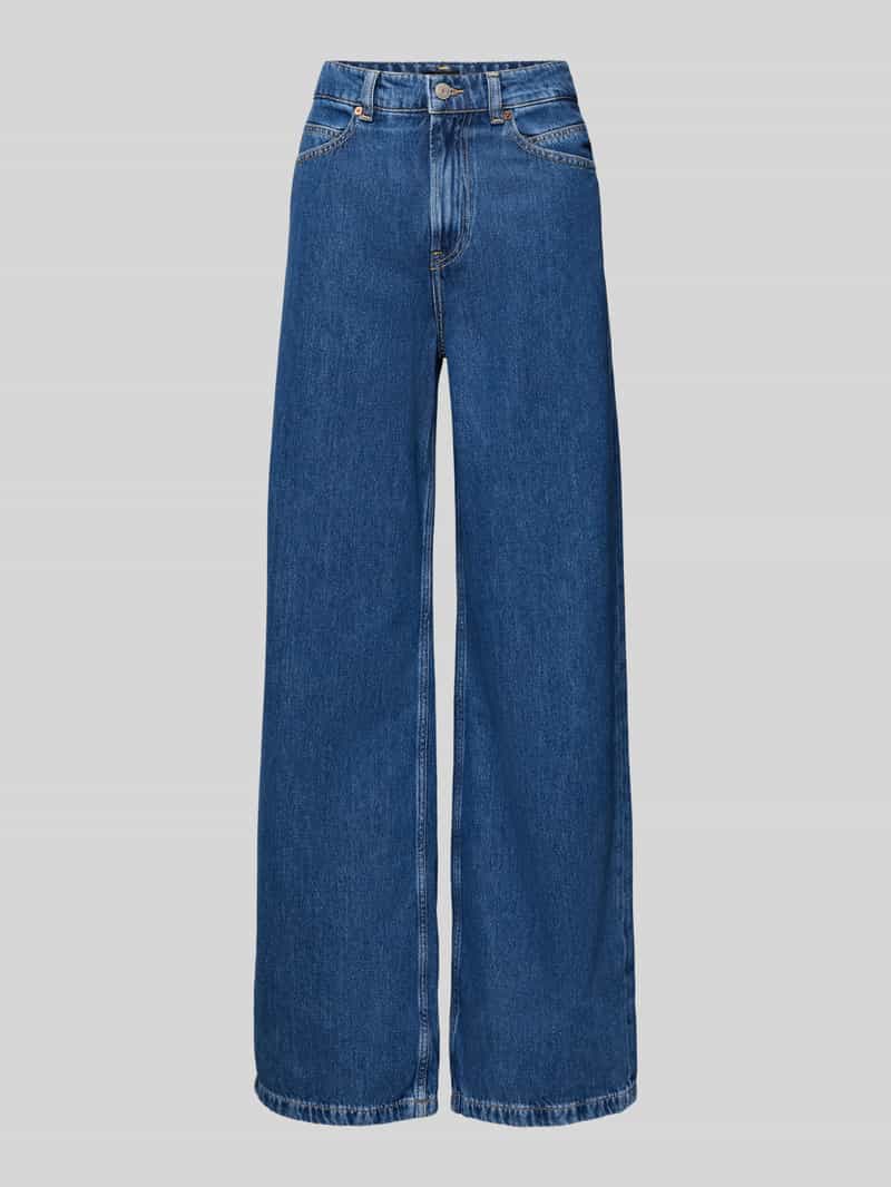 Jeansy o kroju regular fit z szeroką nogawką z czystej bawełny model ‘THE MARLENE’