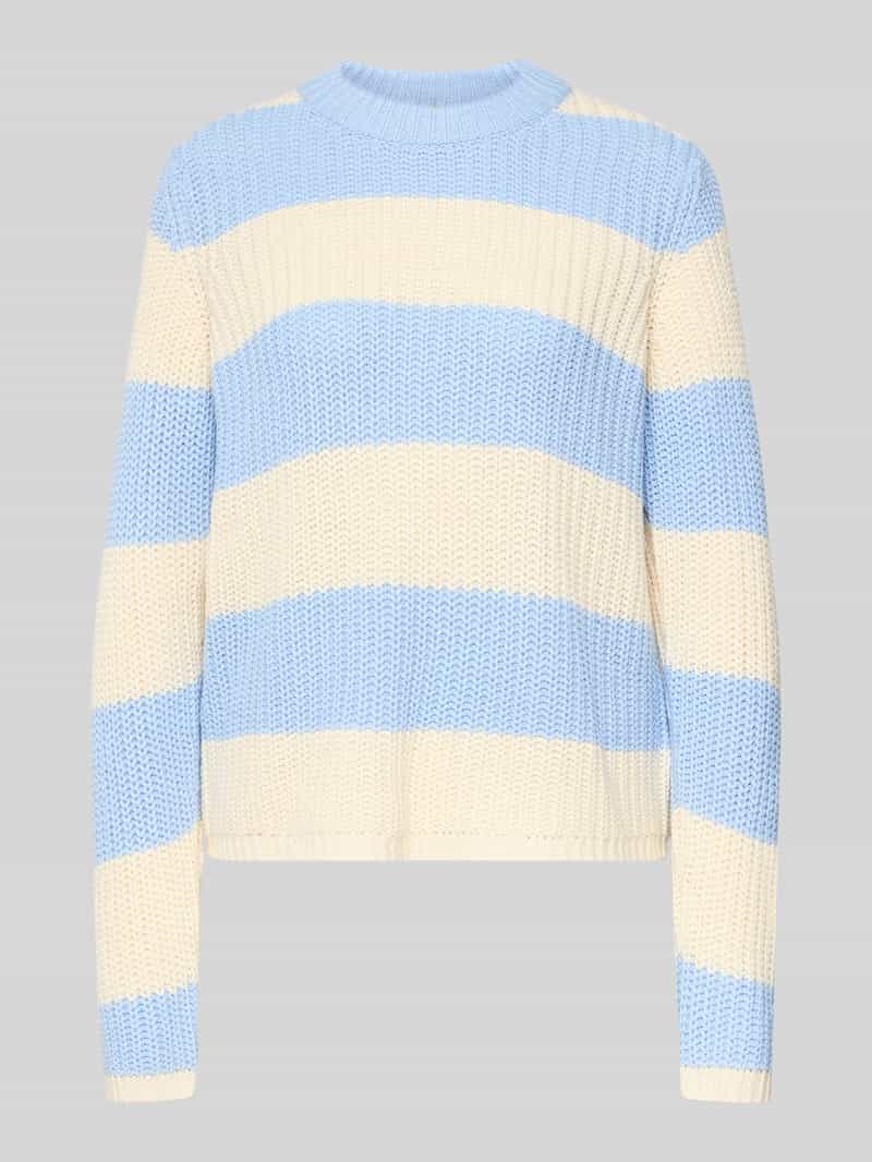 Sweter z dzianiny z prążkowanymi wykończeniami model ‘REMONE’