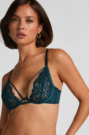 Hunkemöller Nieusztywniany biustonosz z fiszbinami Cinnamon Niebieski