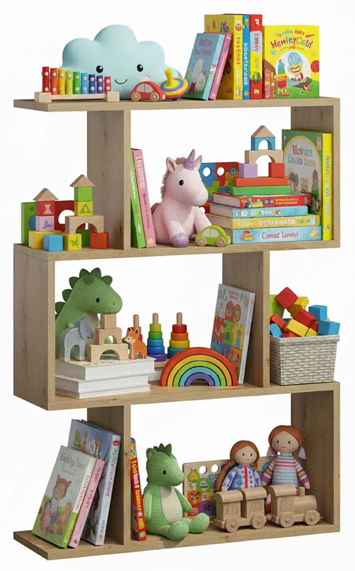 Nowoczesny dziecięcy regał na zabawki dąb artisan S7-F93