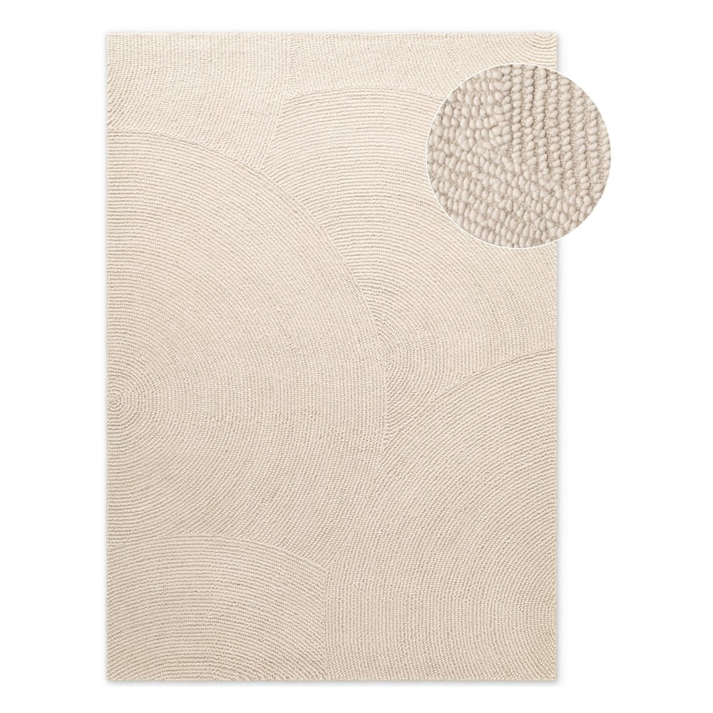 Wełniany dywan tkany ręcznie w jasnym naturalnym kolorze 120x180 cm Eleni Natural White – Hanse Home