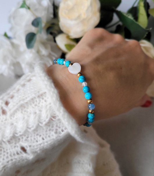 WODNIK- Zodiakalna bransoletka z sercem