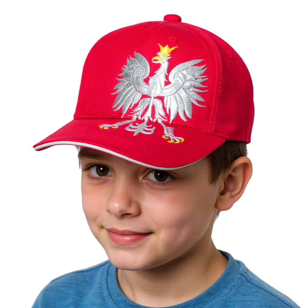 POLSKA Czapka z daszkiem dziecięca kibica z godłem Patriotyczna 33