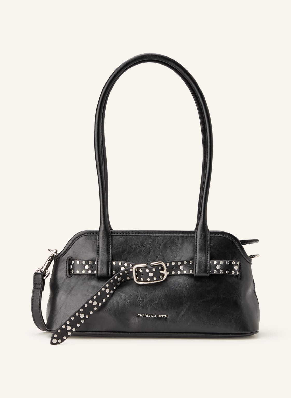 Charles & Keith Torba Na Ramię Victoria Z Nitami schwarz