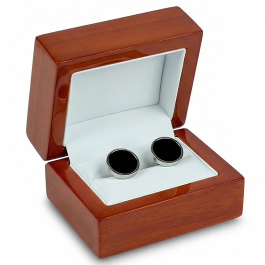 SPINKI DO MANKIETÓW czarne oczka smokingowe srebrne