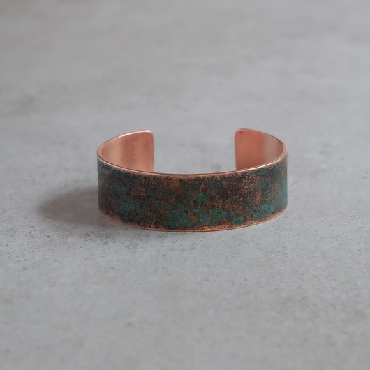 Bransoletka miedziana z zieloną patyną