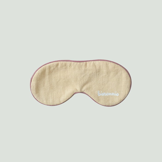 Lniana żółta opaska na oczy wyciemniająca Biosennie