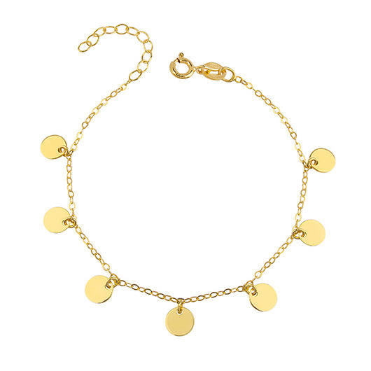 Bransoletka z kółkami charms pozłacana