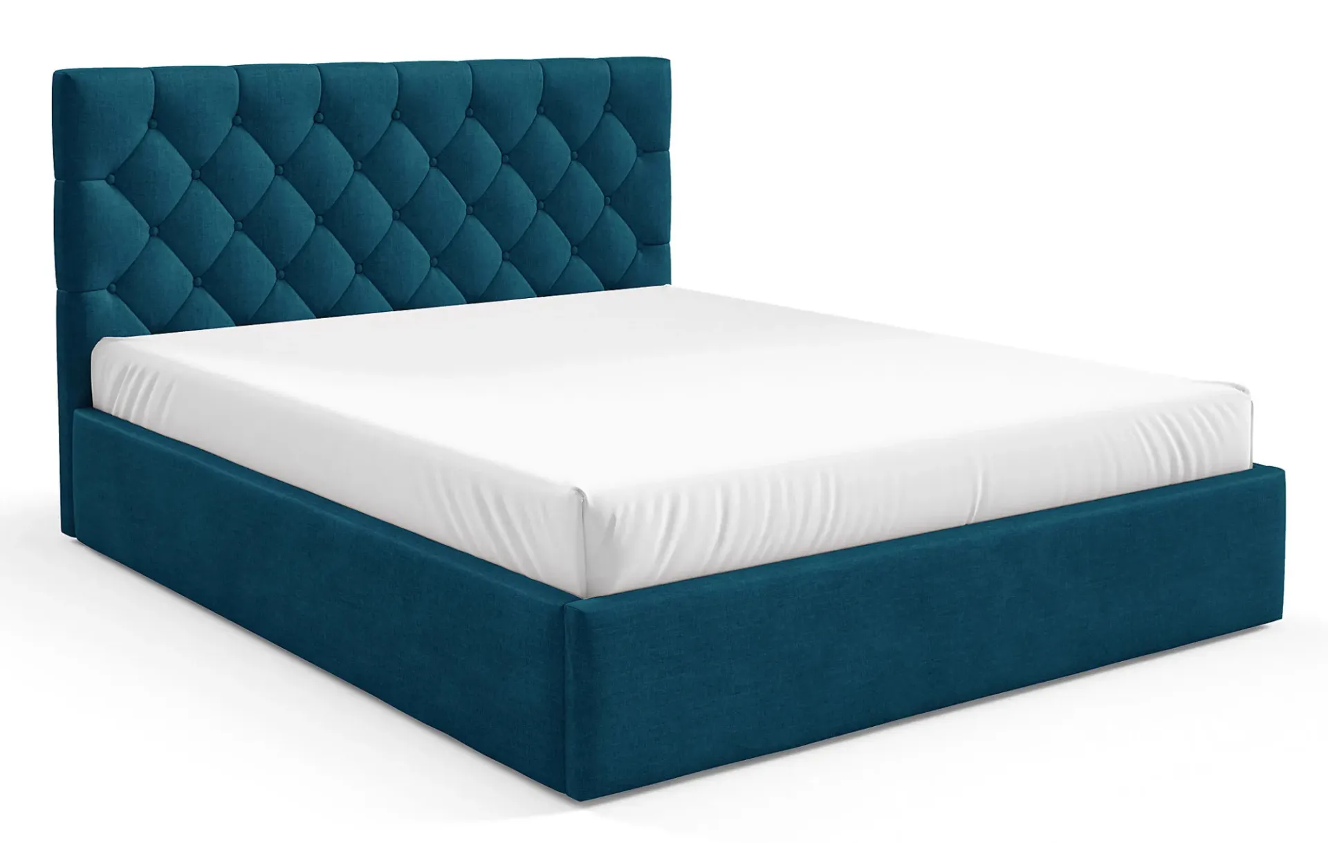 Niebieskie pikowane łóżko tapicerowane 3 rozmiary L1-C90