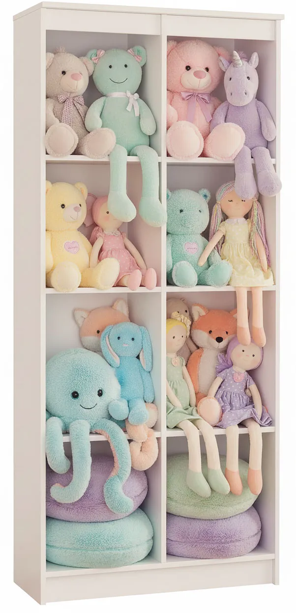 Biały regał na zabawki do pokoju dziecięcego P5-A41